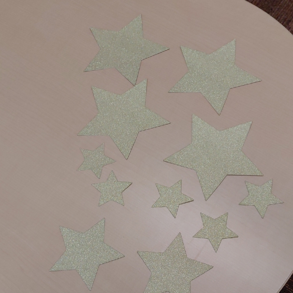 Glitter Star Cutouts - Pale Gold Decor Pack